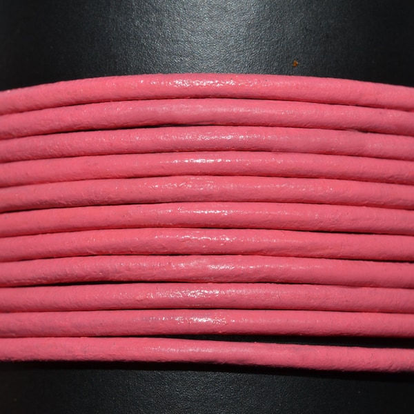 Hot Pink - 1.5mm Leather Cord per yard