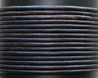 Natural Dark Brown/ 1.5mm Leather Cord / leather by the yard / round leather cord / genuine leather / necklace cord / bracelet cord