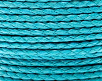 Turquoise / 3mm Cotton Bolo Cord / 4 ply braid / Vegan alternative / necklace cord / bracelet cord