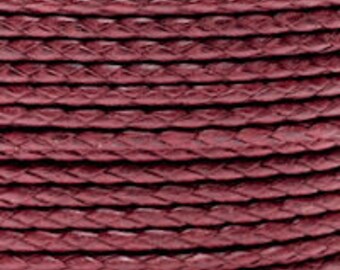 Wine / 2mm Cotton Bolo Cord / 4 ply braid / Vegan alternative / necklace cord / bracelet cord