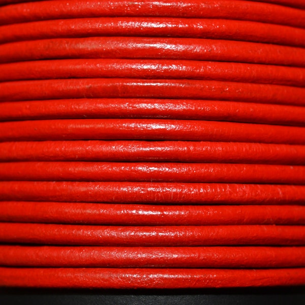 Red - 1mm Leather Cord per yard