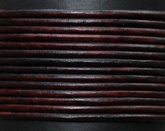 Natural Antique Brown / 1.5mm Leather Cord / leather by the yard / round leather cord / genuine leather / necklace cord / bracelet cord