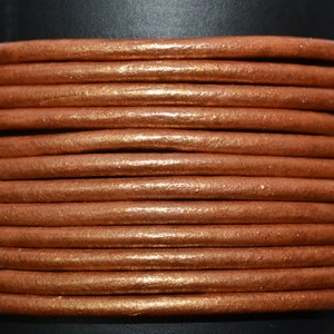 Bronze - 1mm Leather Cord per yard
