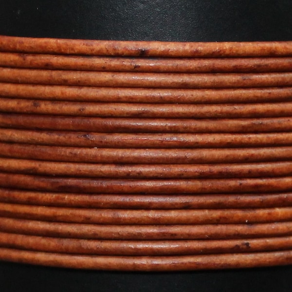 Natural Light Brown - 2mm Leather Cord - per yard