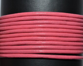 Hot Pink - 2mm Leather Cord per yard