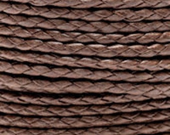 Coffee / 3mm Cotton Bolo Cord / 4 ply braid / Vegan alternative / necklace cord / bracelet cord