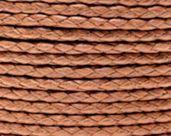Saddle Brown / 2mm Cotton Bolo Cord / 4 ply braid / Vegan alternative / necklace cord / bracelet cord