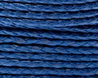 Blue / 2mm Cotton Bolo Cord / 4 ply braid / Vegan alternative / necklace cord / bracelet cord