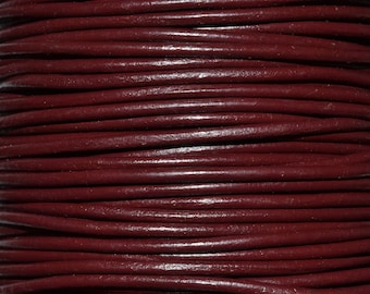 Granada / Burgundy / 1.5mm Leather Cord / leather by the yard / round leather cord / genuine leather / necklace cord / bracelet cord