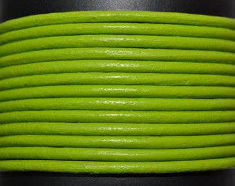 Fern Lime Green - 1mm Leather Cord - 2 Yards