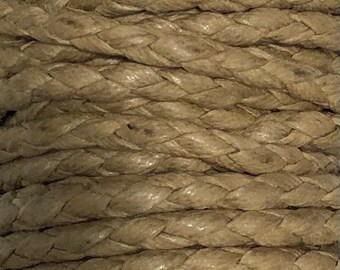 Sand / 4mm Cotton Bolo Cord / 4 ply braid / Vegan alternative / necklace cord / bracelet cord