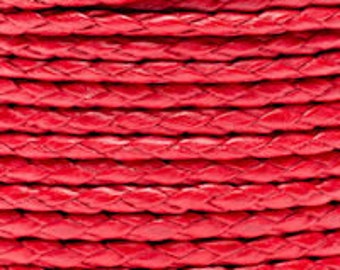 Red / 2mm Cotton Bolo Cord / 4 ply braid / Vegan alternative / necklace cord / bracelet cord