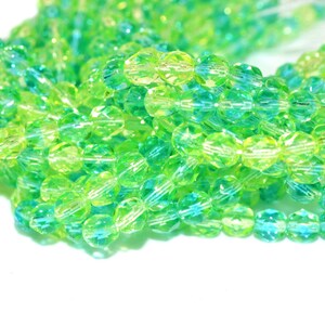 Yellow Blue Fire Polished Czech Glass Beads 6mm - CZ0127 50 pcs