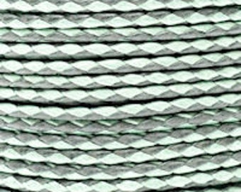 Seafoam / Gray / 3mm Cotton Bolo Cord / 4 ply braid / Vegan alternative / necklace cord / bracelet cord