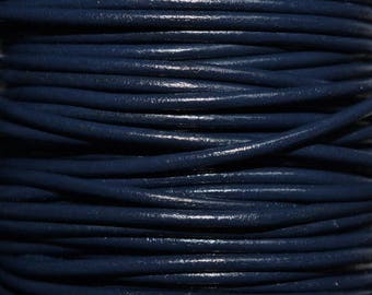 Navy - 2mm Leather Cord per yard