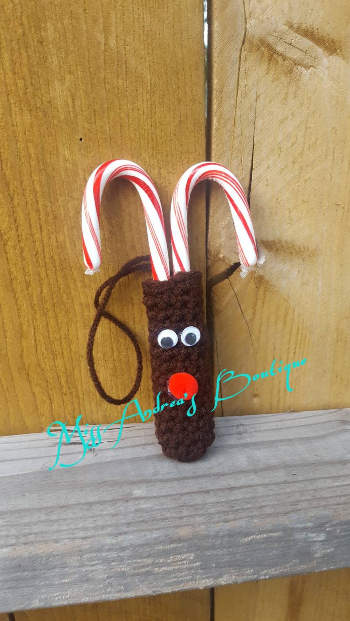Reindeer Candy Cane Holder, Crochet Candy Cane Holder, Ornament Etsy