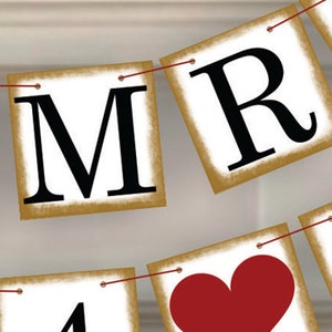 Mr Mrs Save The Date Banner Wedding Photo Prop Mr Mrs Save The Date Sign Wedding Banner Wedding Garland image 3