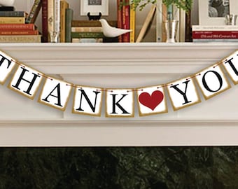 Thank You Banner - Wedding Party Photo Prop - Thank You Sign - Wedding Sign - Wedding Banners