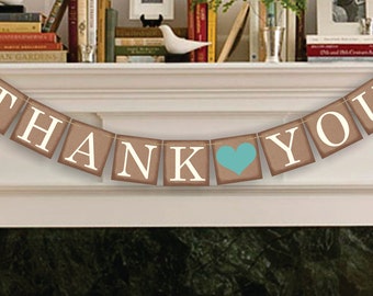 Thank You Banner - Wedding Party Photo Prop - Thank You Sign - Wedding Sign - Wedding Banner - Garland
