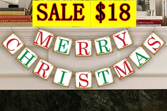 Christmas Decoration Merry Christmas Banner Christmas | Etsy