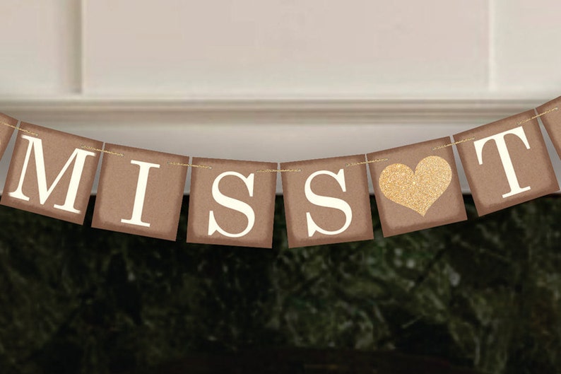 From Miss To Mrs Banner Rustic Wedding Sign Photo Prop Wedding Sign Wedding Decoration image 3