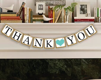 Thank You Banner - Wedding Party Photo Prop - Thank You Sign - Wedding Sign - Wedding Banner - Garland