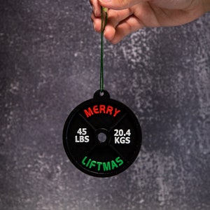 Merry Liftmas Ornament, Personalized gym Ornament, Christmas Gift For Trainer, Coach, Powerlifter, weightlifter, or gym rat