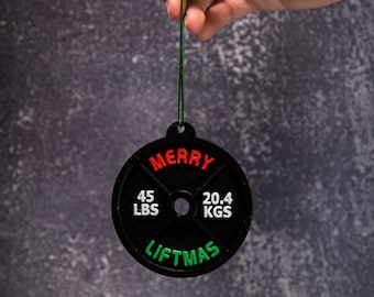 Merry Liftmas Ornament, Personalized gym Ornament, Christmas Gift For Trainer, Coach, Powerlifter, weightlifter, or gym rat