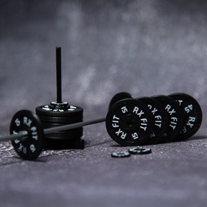 Customizable Mini Barbells for Weightlifting, Crossfit and Gym Enthusiasts- Black Bumper Plates