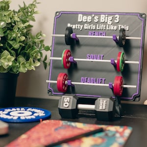 The Original Weightlifting Tracking Board, Miniature Barbells, Home Gym ...
