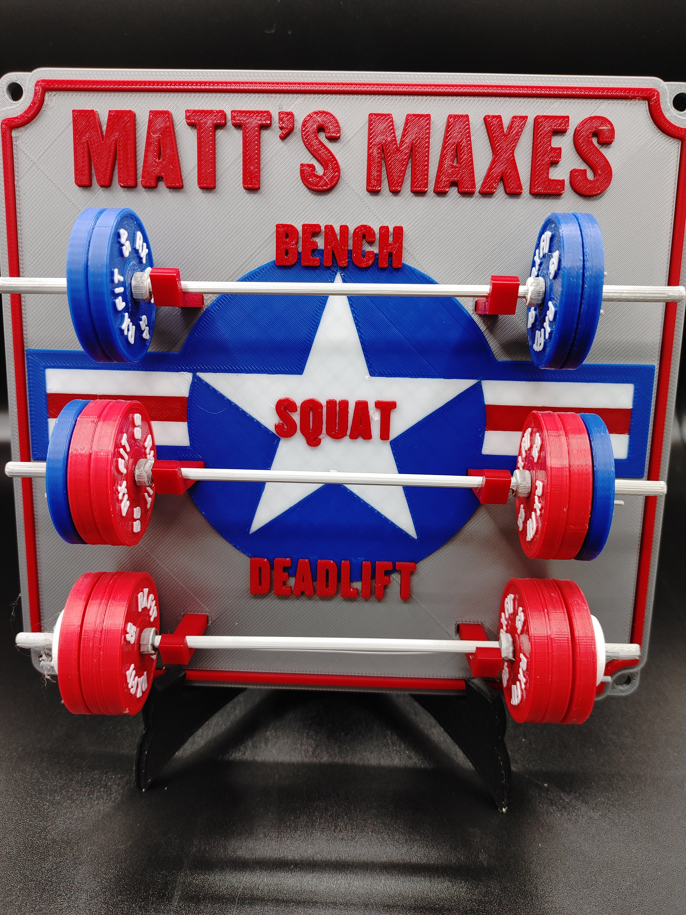 Custom Design, Weightlifting Personal Tracking Board, 3 Lifts, Show off ...