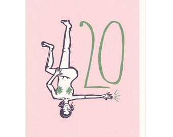 420 Yoga Girl Greeting Card