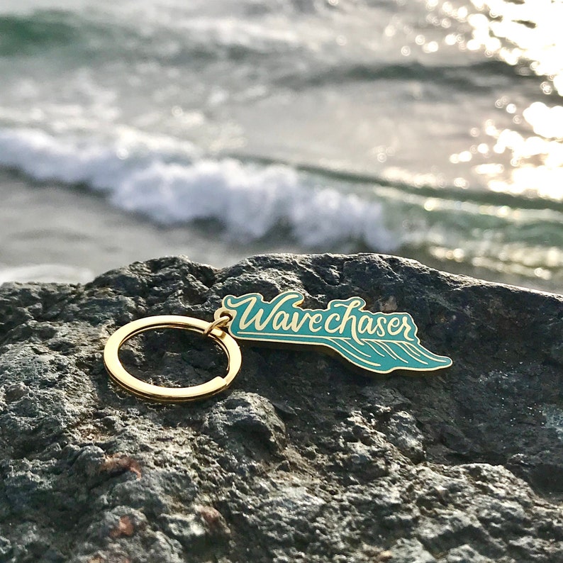 Gift for Surfer, Surfer Girl, Wavechaser Keychain, Small Gift image 1