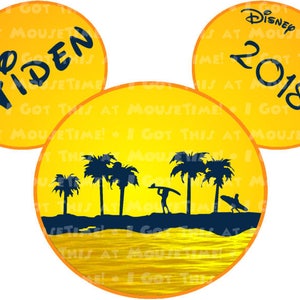 Sunset Surfer Ears - Aulani & Castaway Cay Versions Too - Magnet OR Iron-On