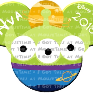 Little Green Man (Alien) - Toy Story Themed Ears - Magnet OR Iron-On