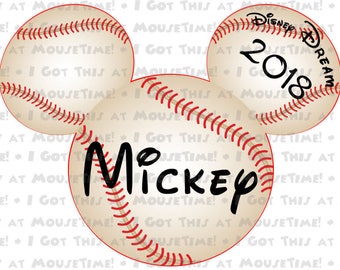 Baseball Mickey Ears - Magner OR Iron-On