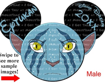 Avatar Navi Themed MICKEY Ears - Magnet OR Iron-On