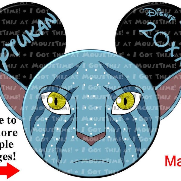 Orejas de Mickey Mouse con temática de Avatar Navi - Imán o termoadhesivas