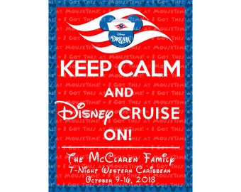 Keep Calm & Disney Cruise On Mickey - 3 VERSIONS -  Magnet OR Iron-On