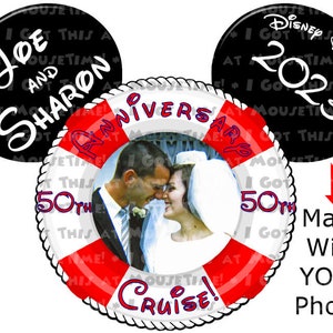 Life Preserver Ears - YOUR PHOTO - Gift for Anniversary or Honeymoon - Magnet OR Iron-On
