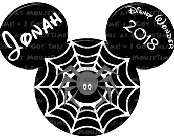 Telaraña y orejas de Mickey con araña - Imán o planchable