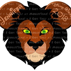 Scar Ears - from Lion King - Magnet OR Iron-On