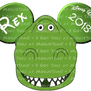 Rex the Dinosaur Ears - Toy Story themed - Magnet OR Iron-On