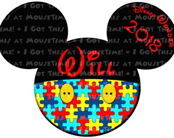 Mickey Pants Ears - Autism Awareness - Magnet OR Iron-On