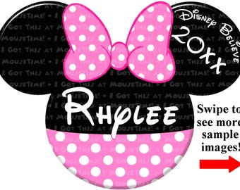 Orejas de Minnie para vestido, color rosa - Imán o termoadhesivas