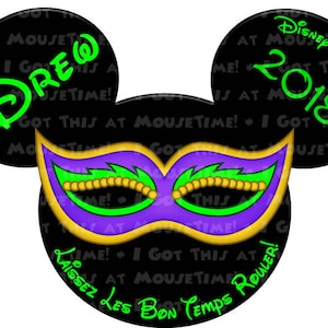 Mardi Gras Mask Ears - Mickey Version - Magnet OR Iron-On