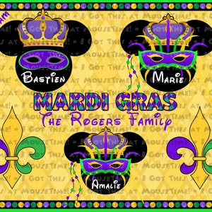MAGNET Mardi Gras Family XL Rectangle Magnet - Stateroom Door Magnet