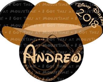 Indiana Jones / Bush Hat Ears - MICKEY Version - Magnet OR Iron-On