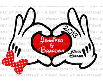 Mic & Min Gloves HEART - Magnet OR Iron-On