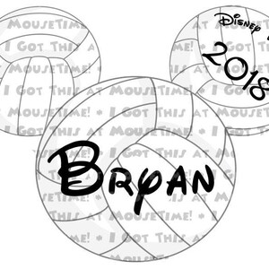 May include: Three white volleyballs with black text. The text on the volleyballs reads "Mousetime! I Got This At Mousetime!" and "Disney Fantasy 2018". The third volleyball has the name "Bryan" written on it.